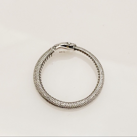 Oxidized Sterling Silver Ouroboros Snake Ring - Picture 6 of 6